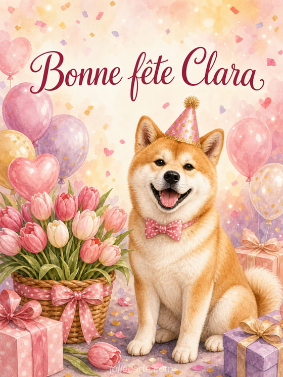Carte bonne fête Clara