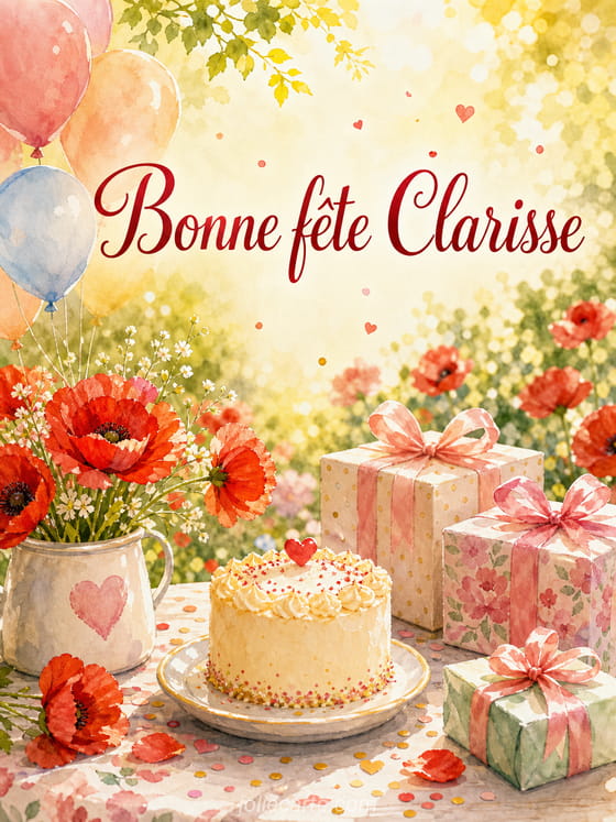 Carte bonne fête Clarisse