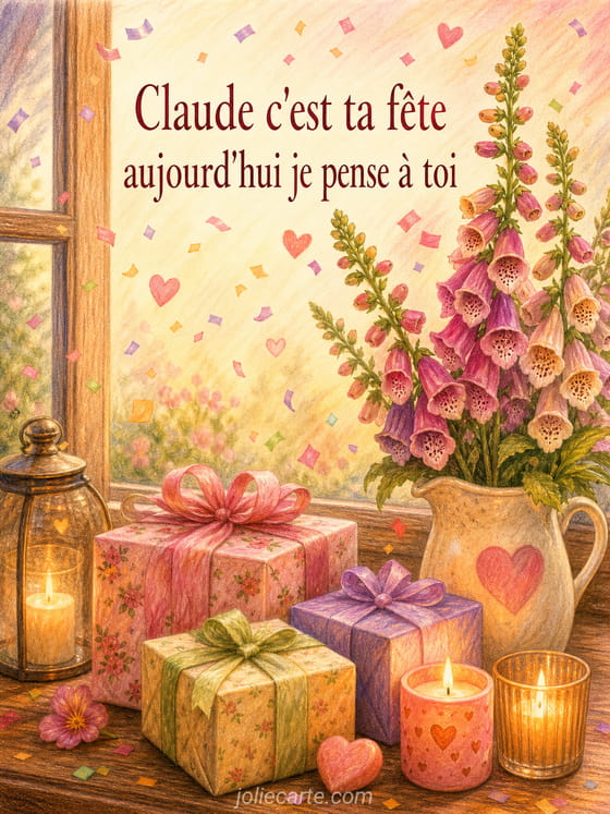 Carte bonne fête Claude
