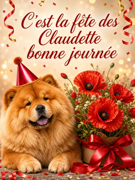 Carte bonne fête Claudette