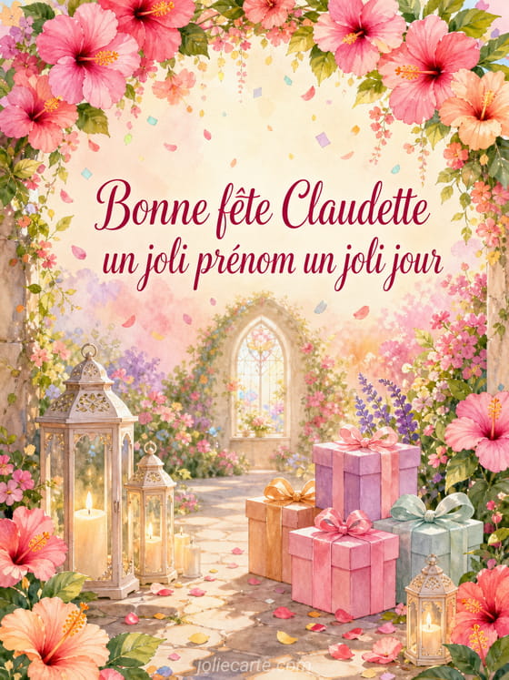 Carte bonne fête Claudette
