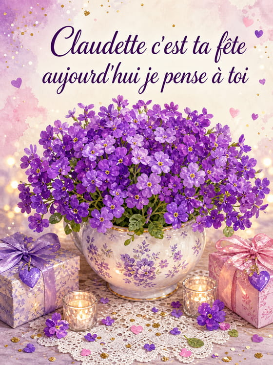 Carte bonne fête Claudette