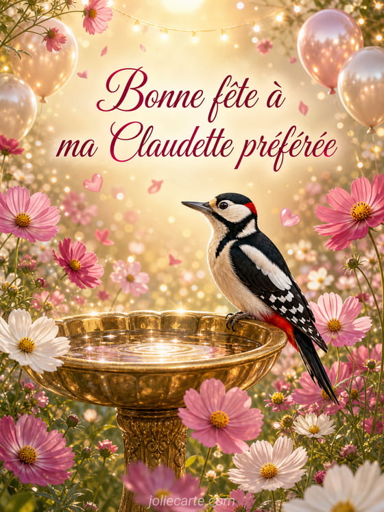 Carte bonne fête Claudette