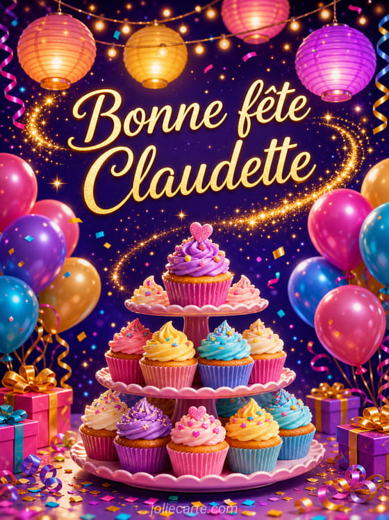 Carte bonne fête Claudette