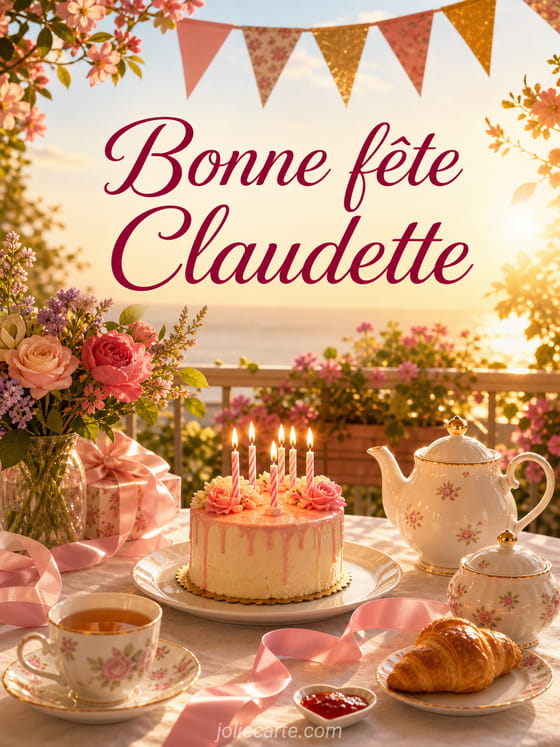 Carte bonne fête Claudette