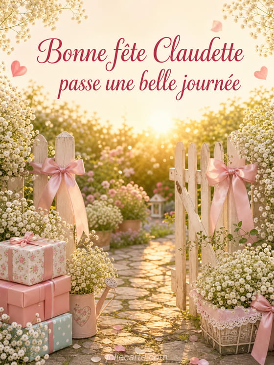 Carte bonne fête Claudette