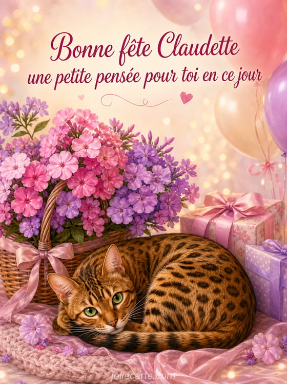 Carte bonne fête Claudette