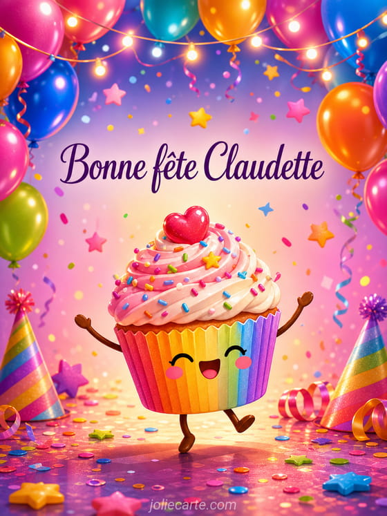 Carte bonne fête Claudette