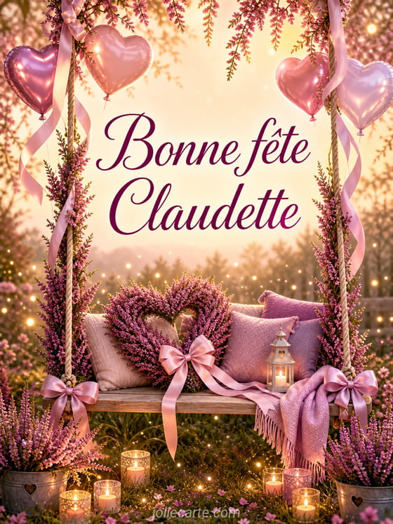 Carte bonne fête Claudette