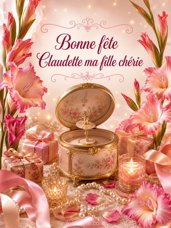 Carte bonne fête Claudette