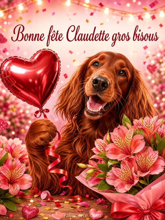 Carte bonne fête Claudette