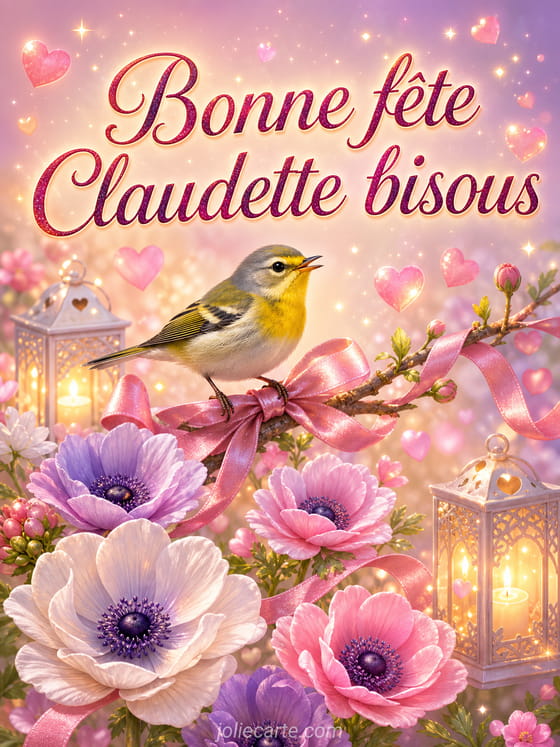 Carte bonne fête Claudette