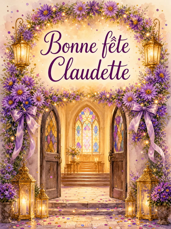 Carte bonne fête Claudette