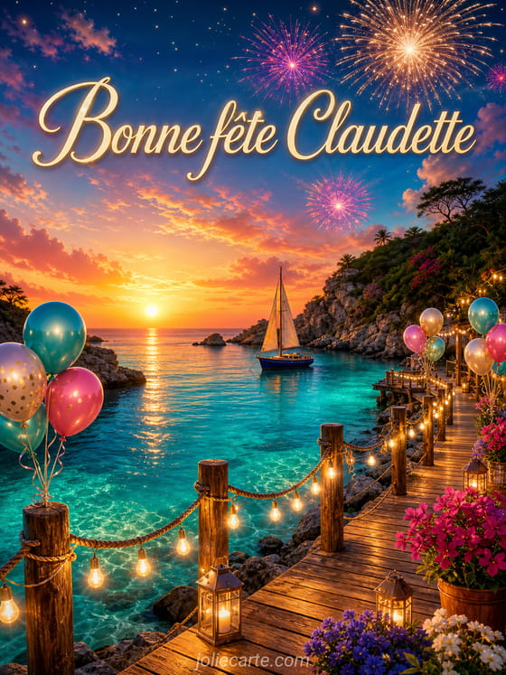 Carte bonne fête Claudette
