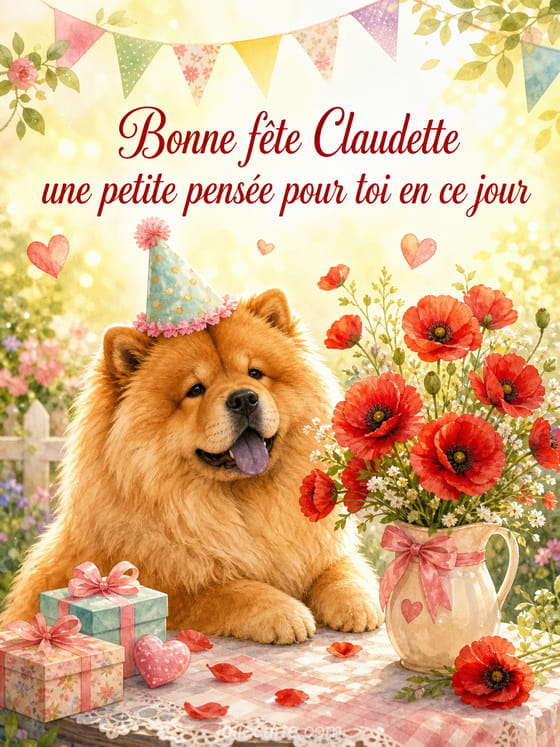 Carte bonne fête Claudette