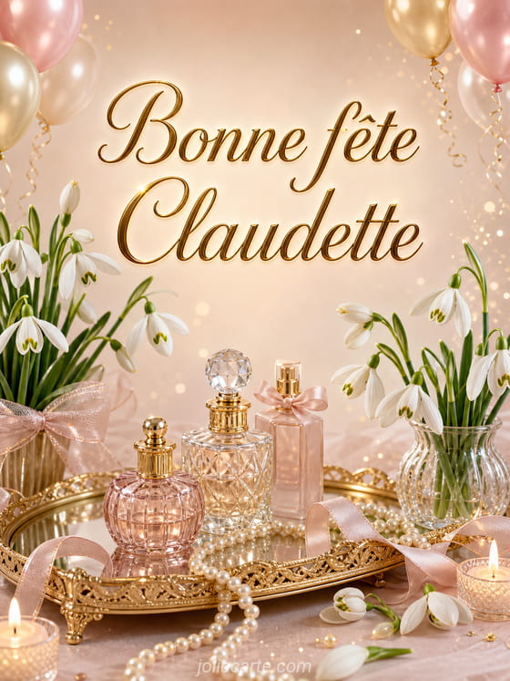 Carte bonne fête Claudette