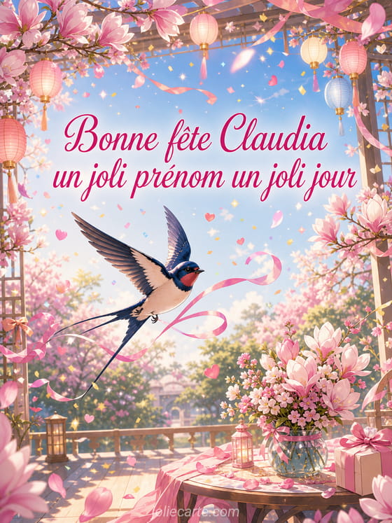Carte bonne fĂȘte Claudia