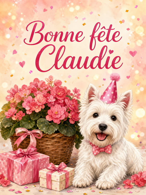 Carte bonne fĂȘte Claudie