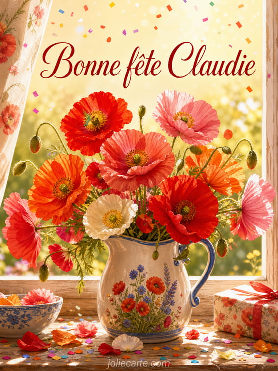 Carte bonne fĂȘte Claudie