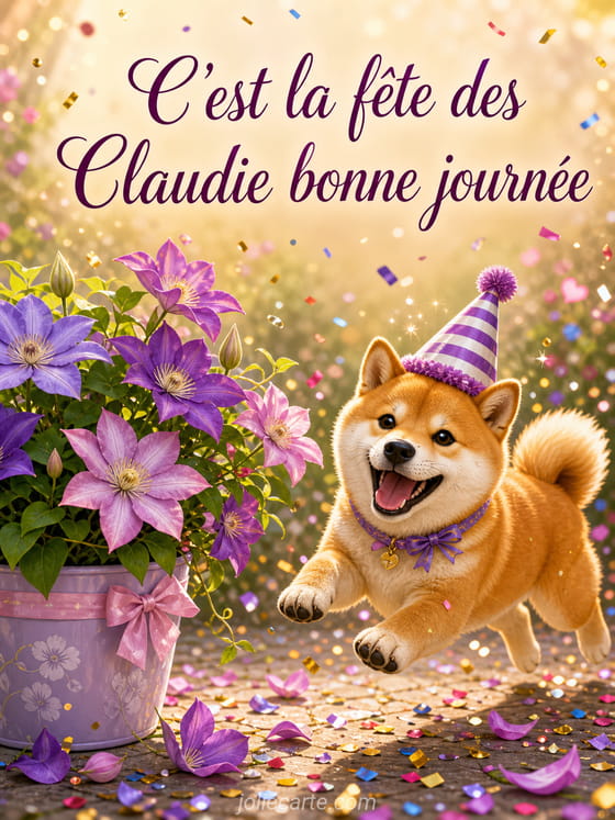 Carte bonne fĂȘte Claudie