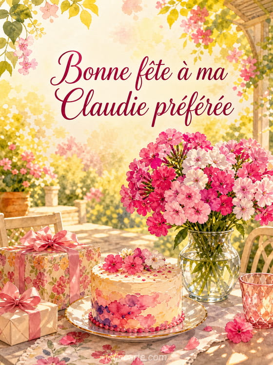 Carte bonne fĂȘte Claudie