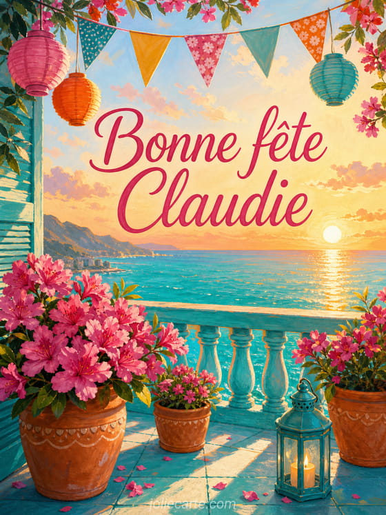 Carte bonne fĂȘte Claudie
