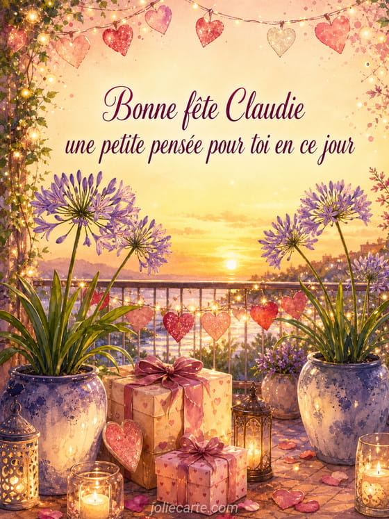 Carte bonne fĂȘte Claudie