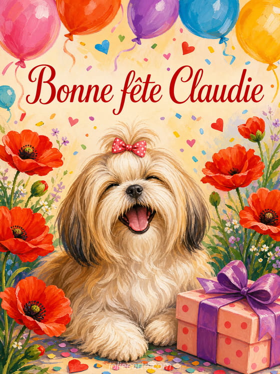 Carte bonne fĂȘte Claudie