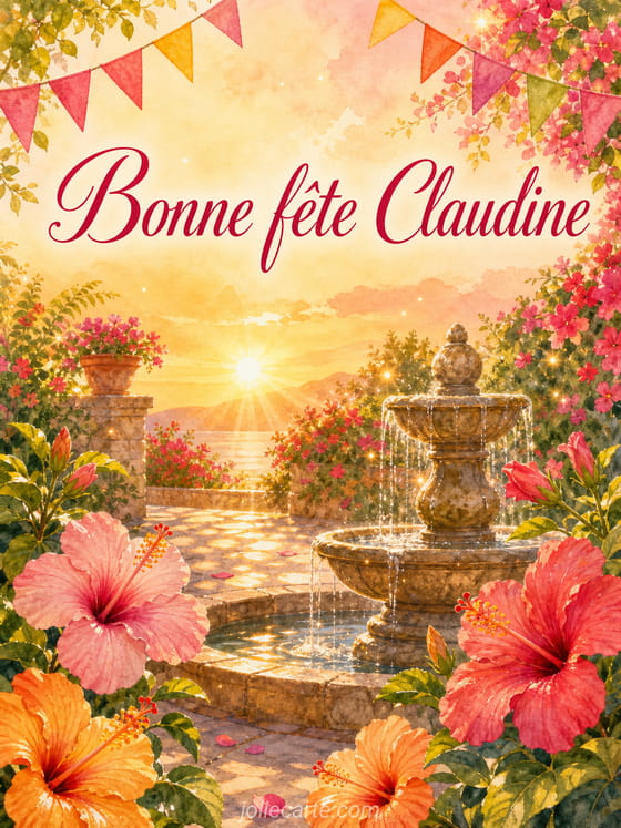 Carte bonne fête Claudine