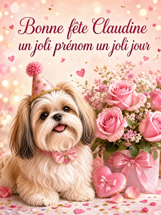 Carte bonne fête Claudine