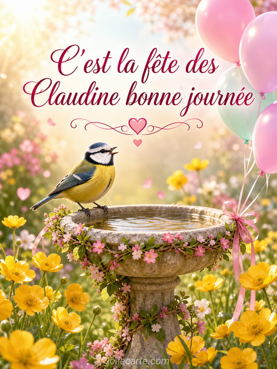 Carte bonne fête Claudine