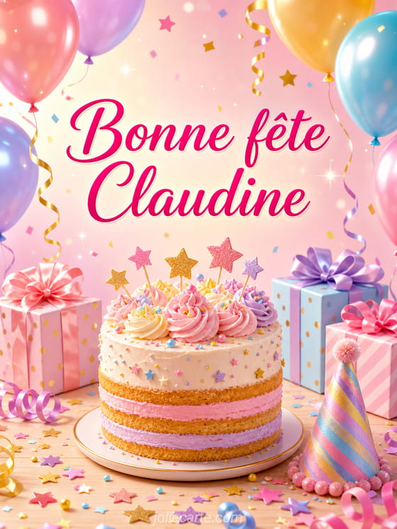 Carte bonne fête Claudine