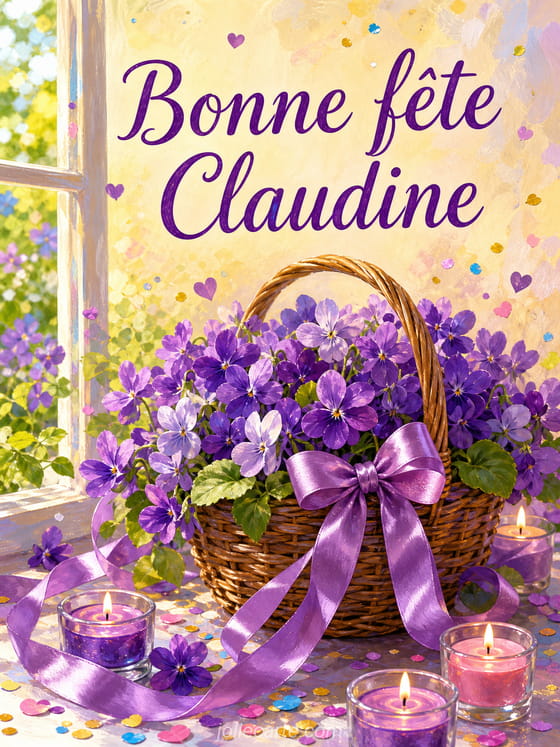 Carte bonne fête Claudine