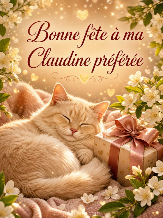 Carte bonne fête Claudine