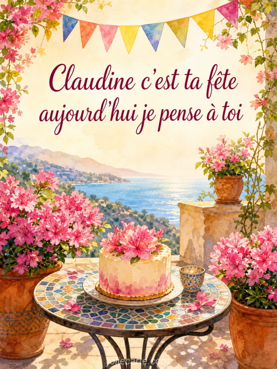 Carte bonne fête Claudine
