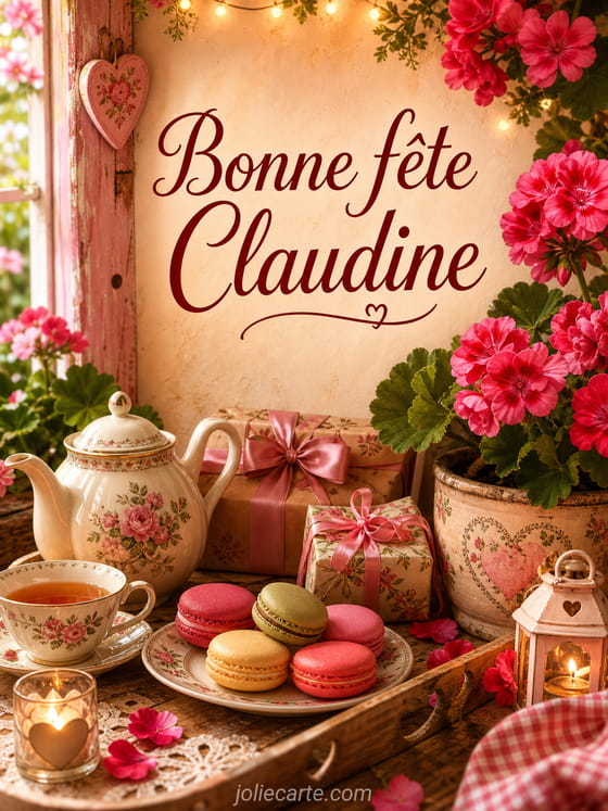 Carte bonne fête Claudine