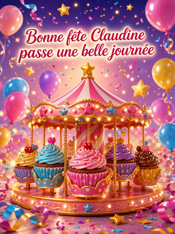 Carte bonne fête Claudine
