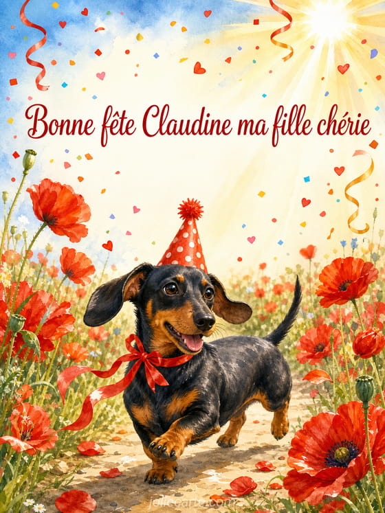 Carte bonne fête Claudine
