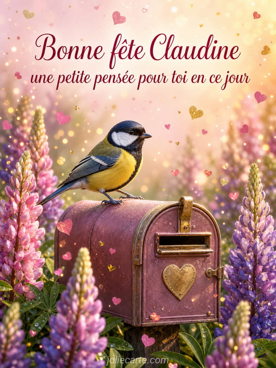 Carte bonne fête Claudine