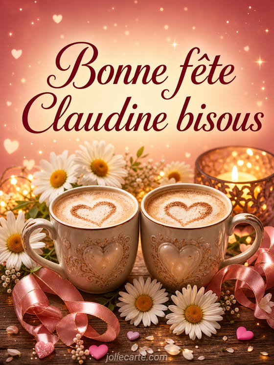 Carte bonne fête Claudine