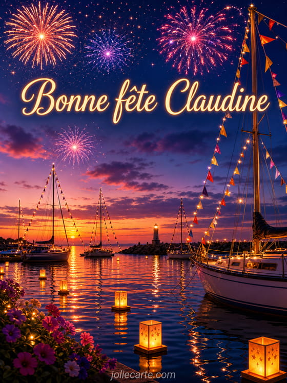 Carte bonne fête Claudine