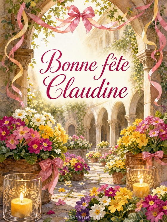 Carte bonne fête Claudine