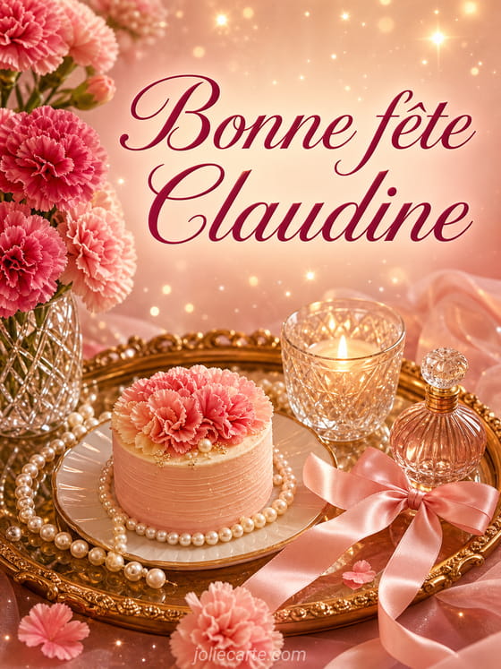 Carte bonne fête Claudine