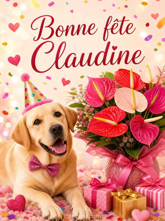 Carte bonne fête Claudine