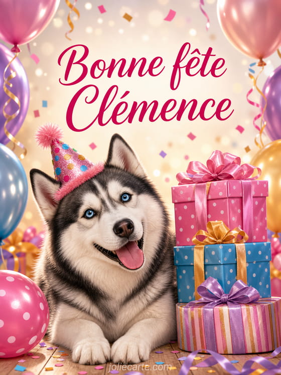 Carte bonne fête Clémence