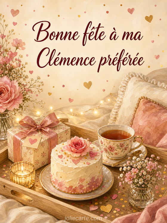 Carte bonne fête Clémence