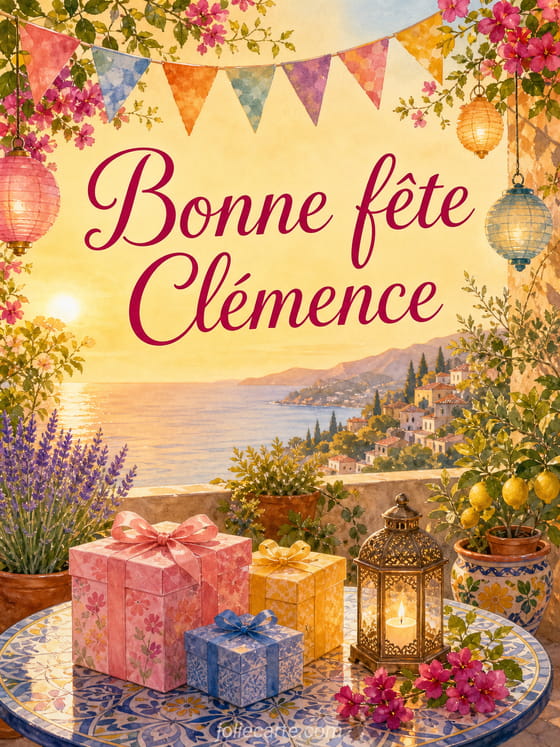 Carte bonne fête Clémence