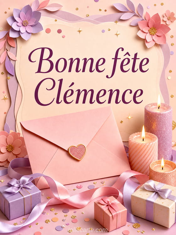 Carte bonne fête Clémence