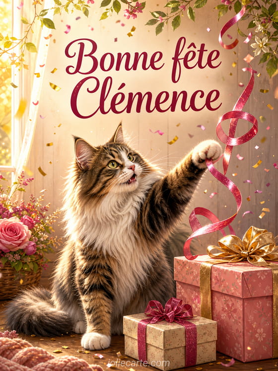 Carte bonne fête Clémence