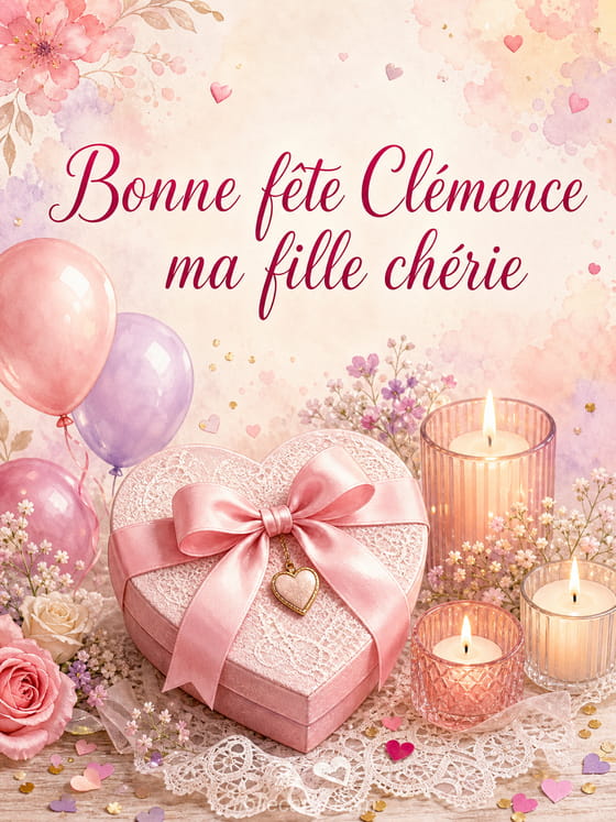 Carte bonne fête Clémence